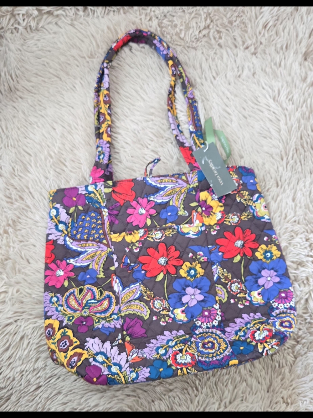 Vera Bradley Women's Premium Cotton Small Original Tote Premium #1259 - Picture 3 of 13